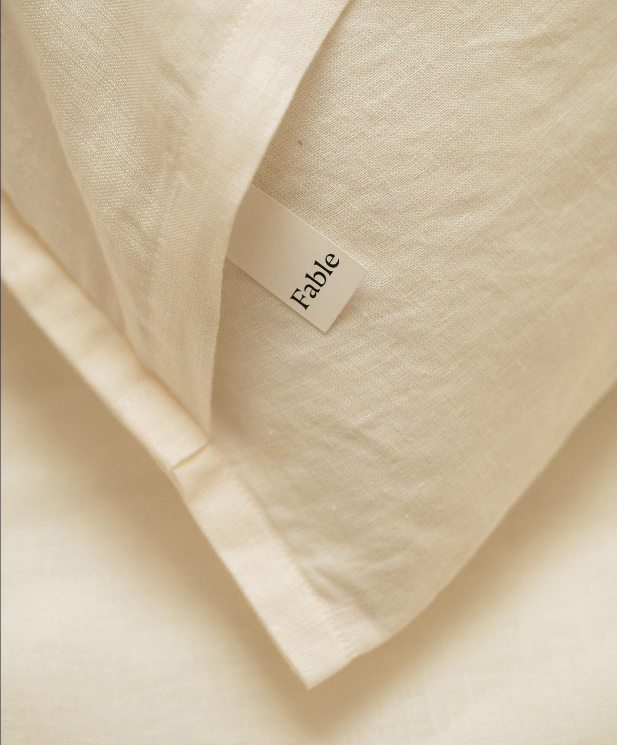 Linen Pillowcase Pair by Fable Home, shown in Birch Sand.