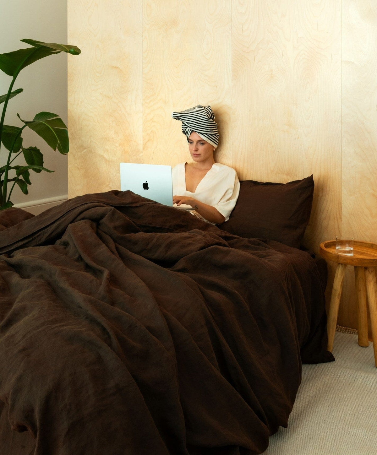Linen Pillowcase Pair by Fable Home, shown in Walnut Brown.