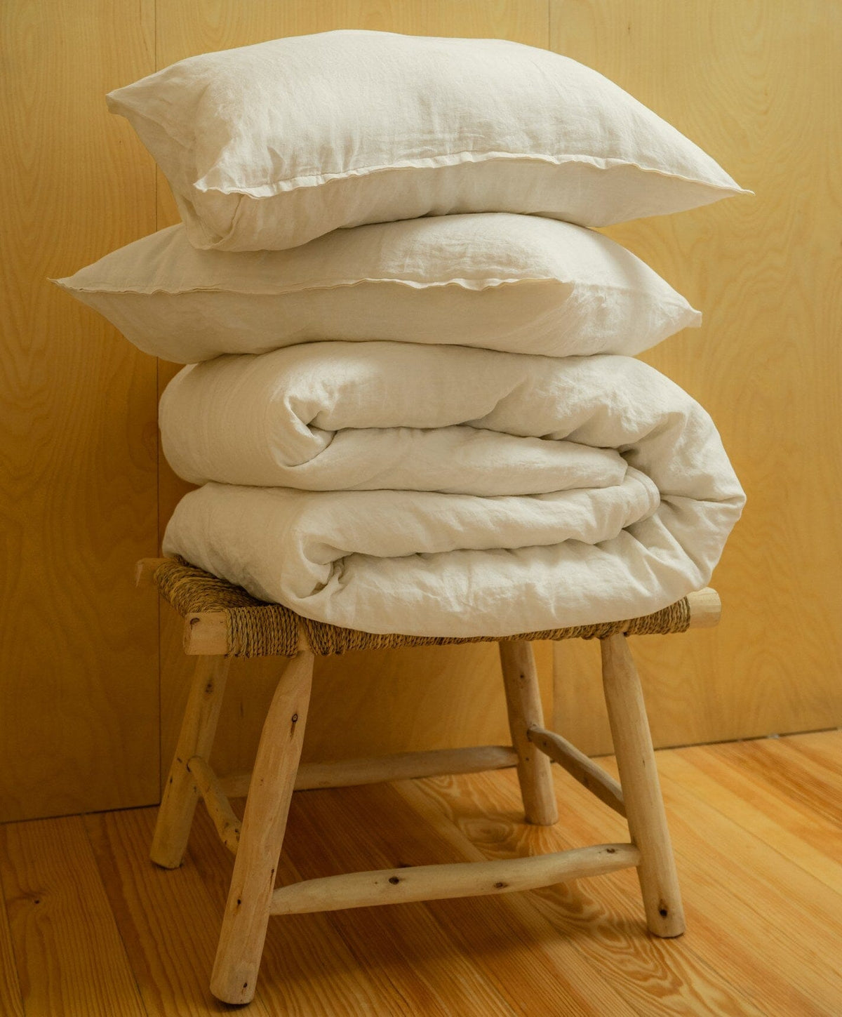 Linen Pillowcase Pair by Fable Home, shown in Birch Sand.