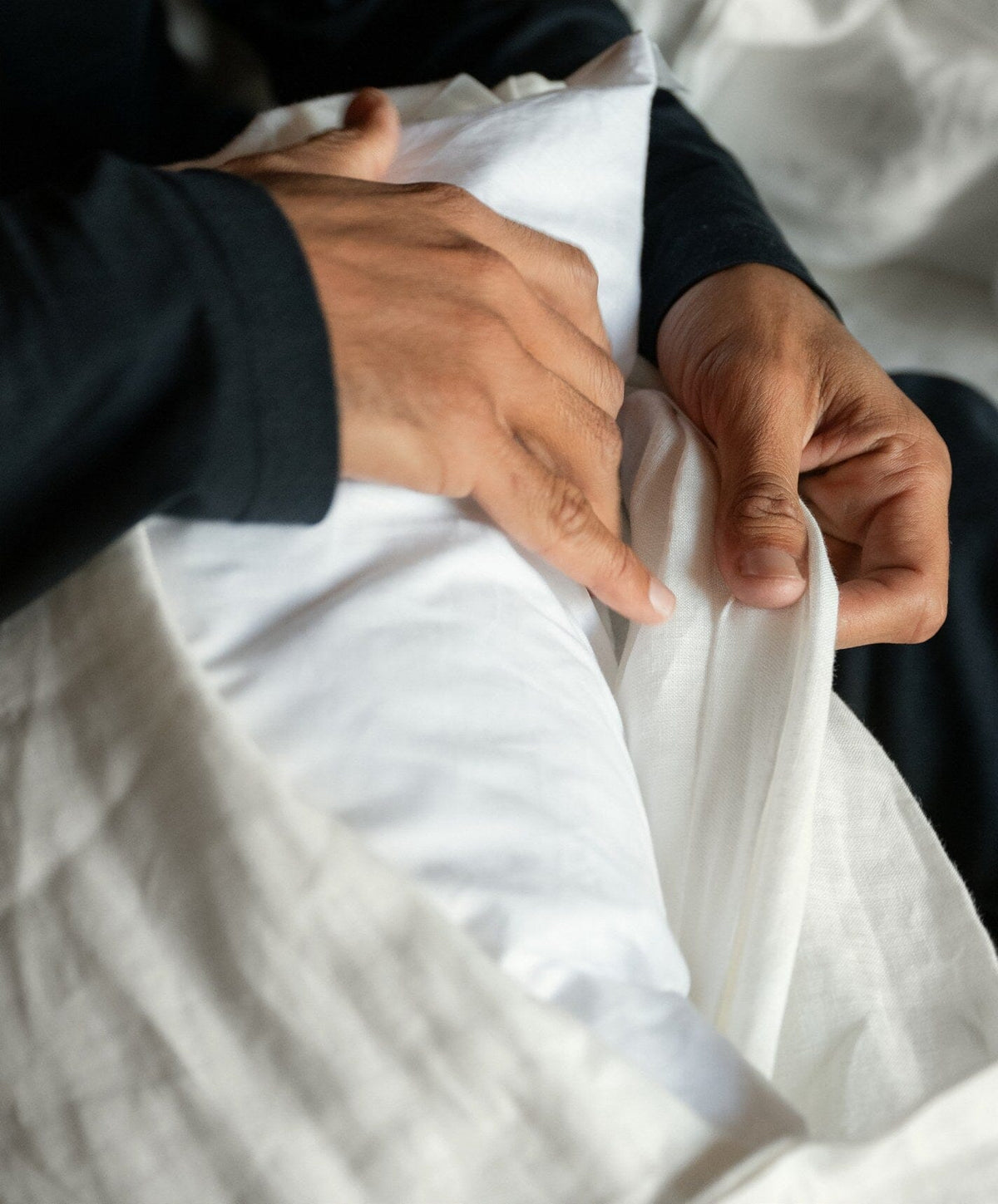 Linen Pillowcase Pair by Fable Home, shown in Shell White.