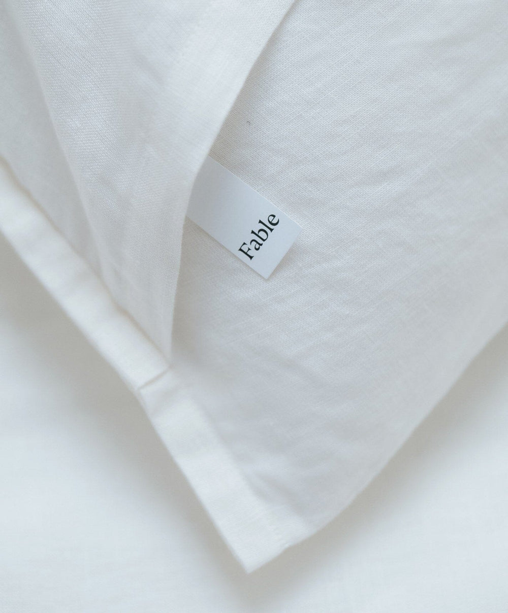 Linen Pillowcase Pair by Fable Home, shown in Shell White.