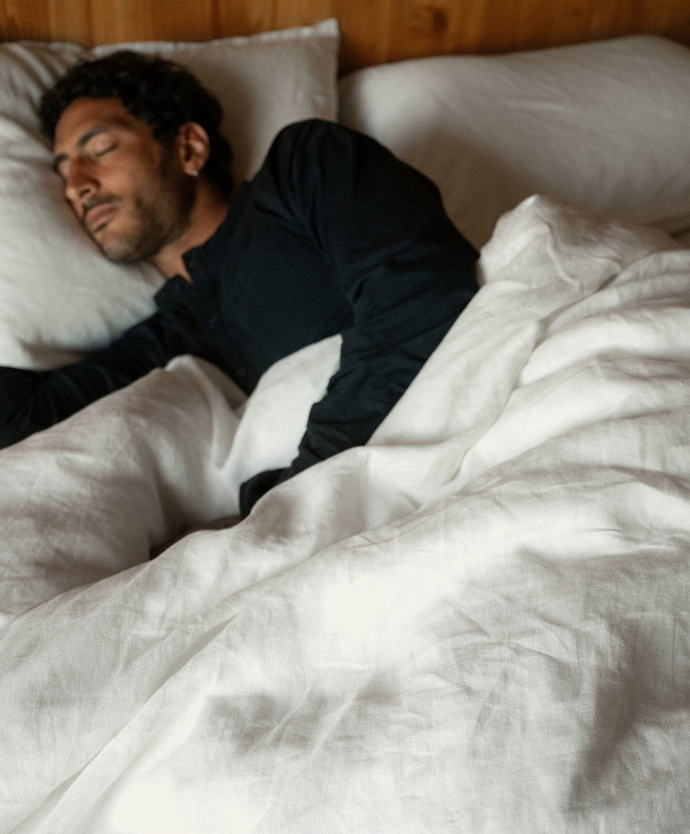 Linen Pillowcase Pair by Fable Home, shown in Shell White.