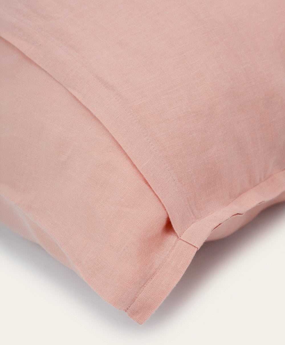 Linen Pillowcase Pair by Fable Home, shown in Autumn Rose.