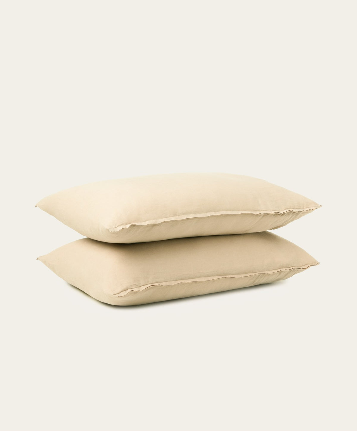 Linen Pillowcase Pair by Fable Home, shown in Birch Sand.