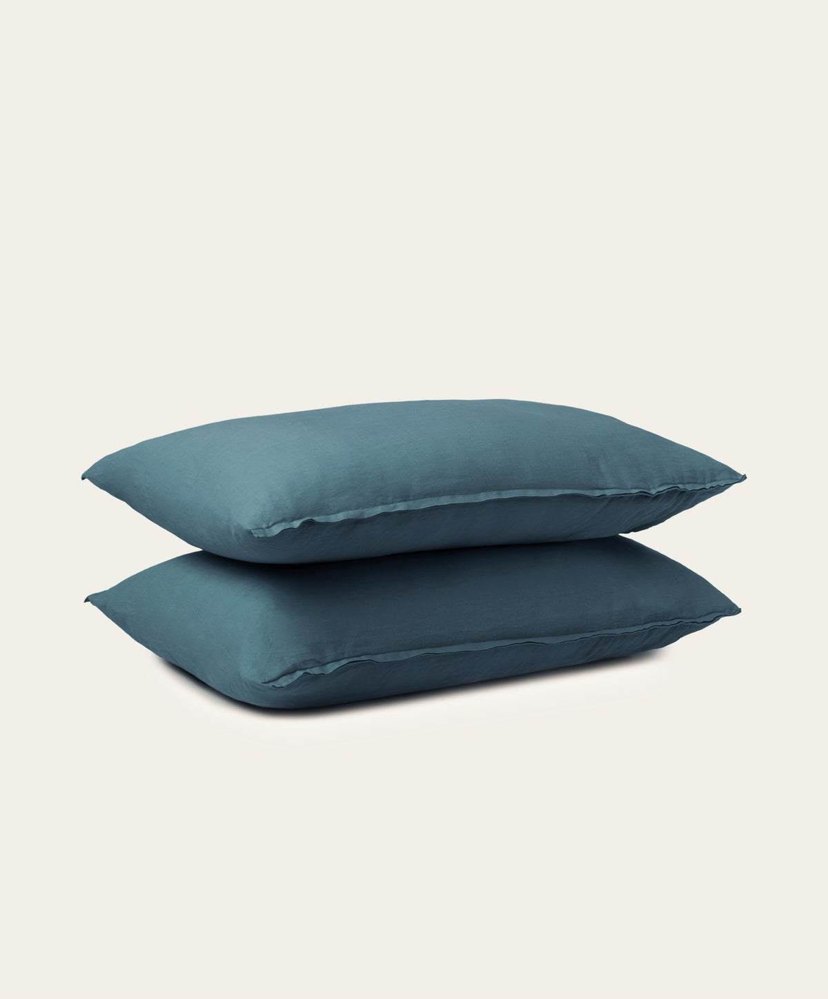 Linen Pillowcase Pair by Fable Home, shown in Storm Blue.