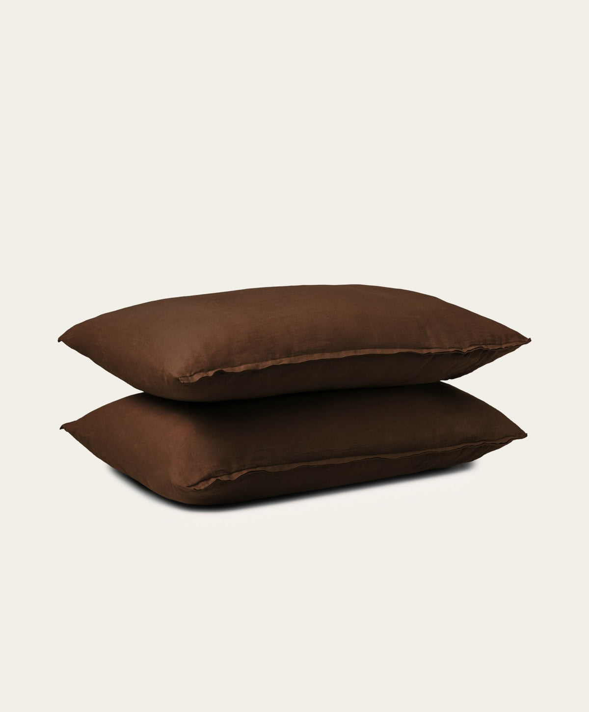 Linen Pillowcase Pair by Fable Home, shown in Walnut Brown.
