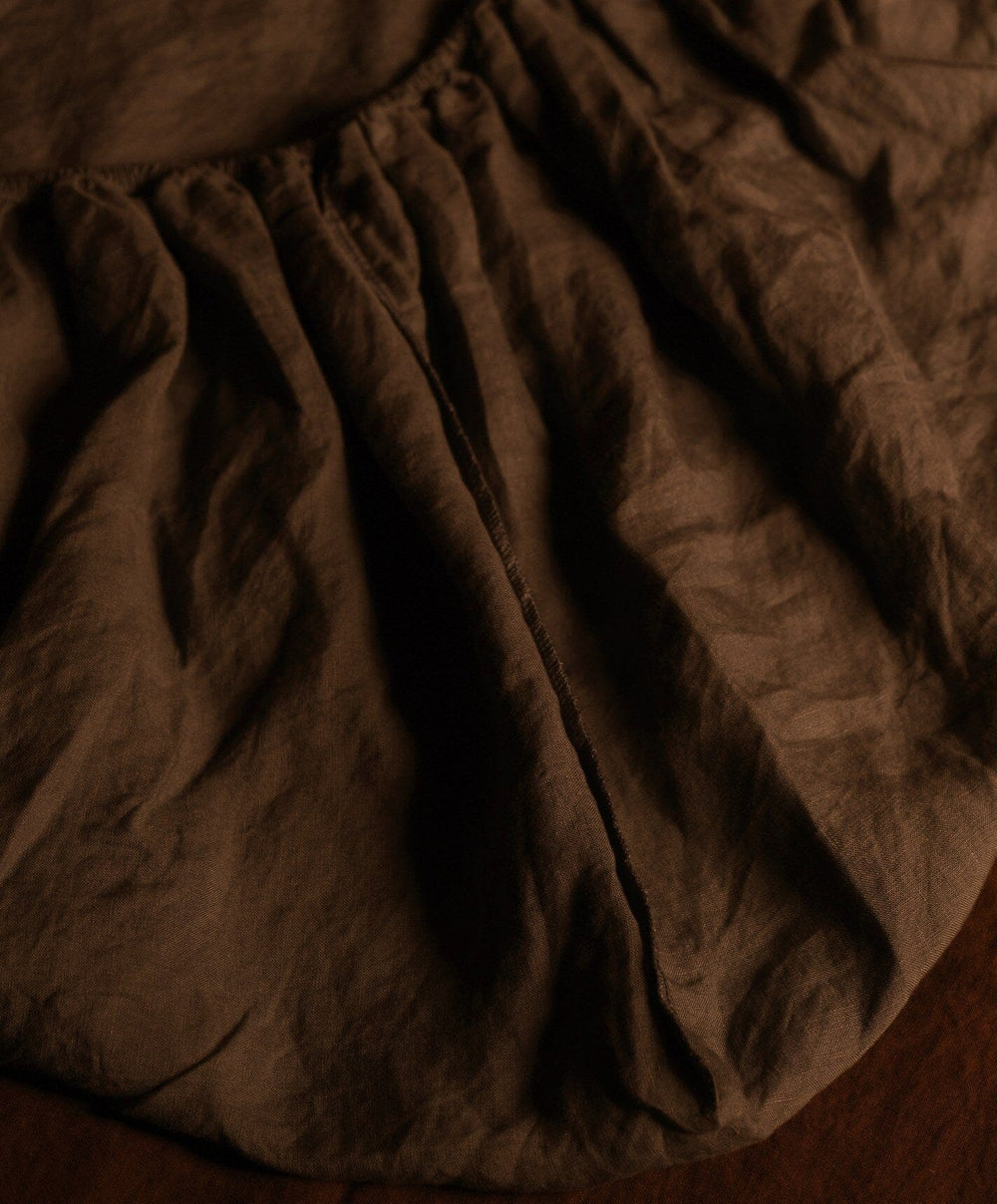 Linen Sheet Set by Fable Home, shown in Walnut Brown.