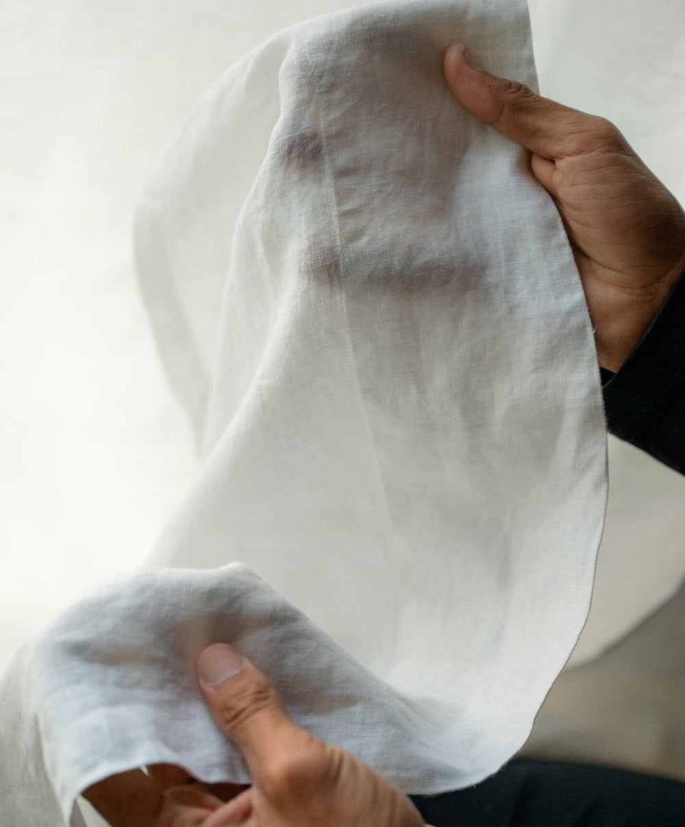 Linen Sheet Set by Fable Home, shown in Shell White.