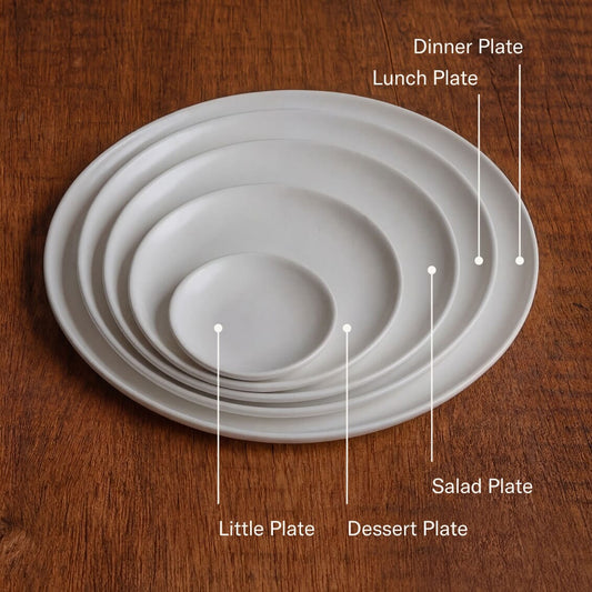 Little plates dinnerware by Fable Home, shown in a cloudwhite finish. – #cloudwhite