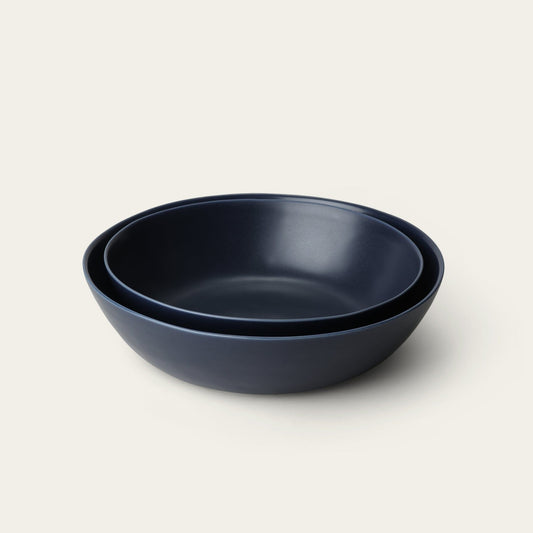 Low serving bowls serveware by Fable Home, shown in a midnightblue finish. – #midnightblue