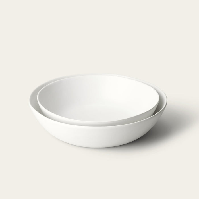 Low serving bowls serveware by Fable Home, shown in a cloudwhite finish. – #cloudwhite