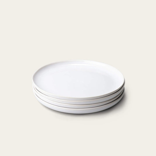 Lunch plates dinnerware by Fable Home, shown in a pearlwhite finish. – #pearlwhite
