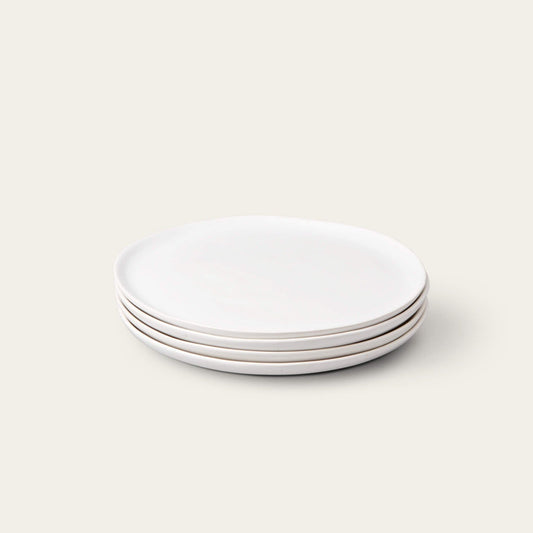 Lunch plates dinnerware by Fable Home, shown in a speckledwhite finish. – #speckledwhite