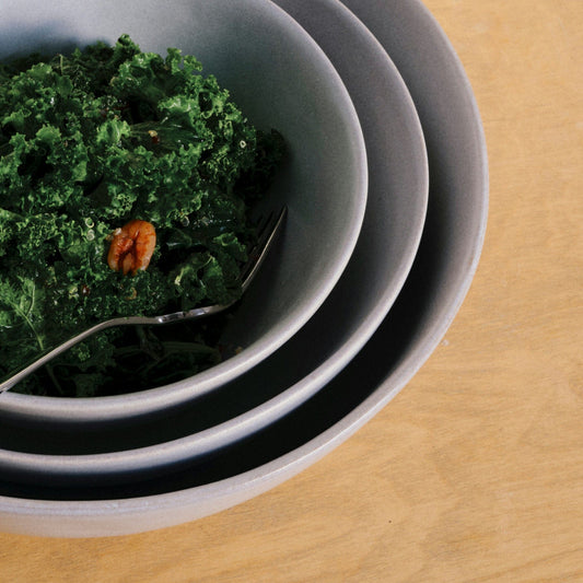 Nested Serving Bowls by Fable Home, featured in a stoneblue finish. – #stoneblue