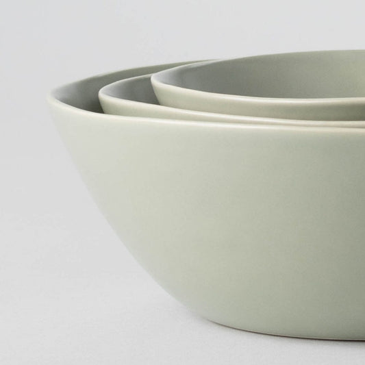 Nested serving bowls dinnerware by Fable Home, shown in a beachgrassgreen finish. – #beachgrassgreen