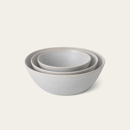 Nested Serving Bowls by Fable Home, featured in a stoneblue finish. – #stoneblue