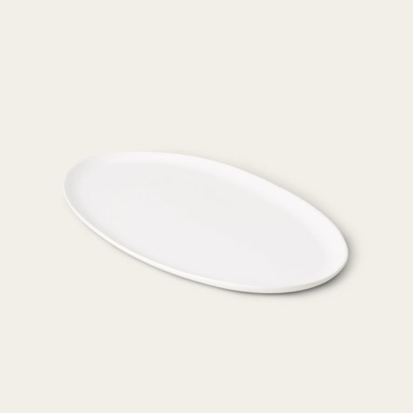 Oval serving platter dinnerware by Fable Home, shown in a cloudwhite finish. – #cloudwhite