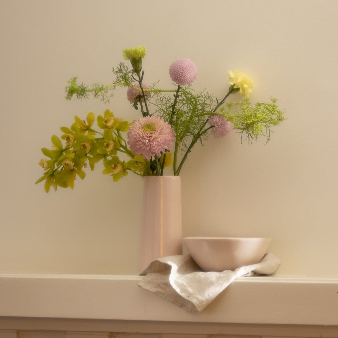 Carafe drinkware by Fable Home, shown in a blushpink finish.