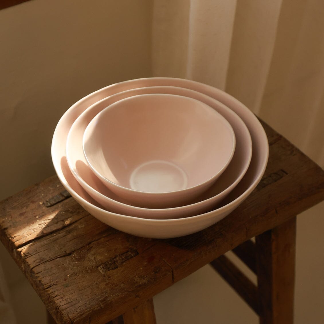 Serving ceramics set bundles by Fable Home, shown in a blushpink finish.