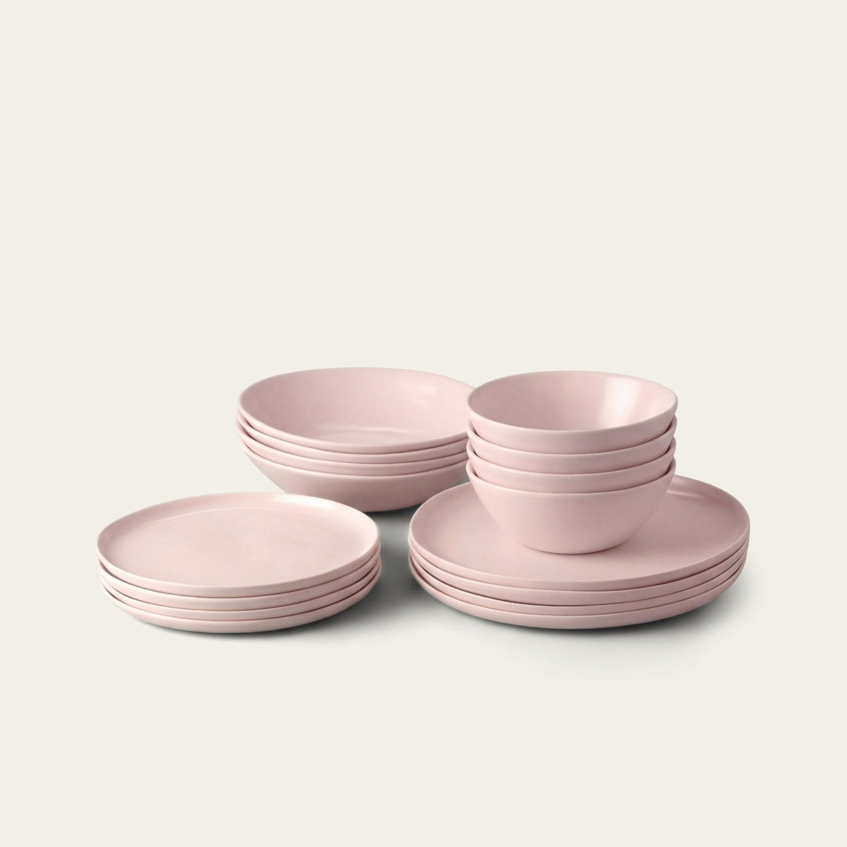 Dinnerware Set by Fable Home, shown in Blush Pink.