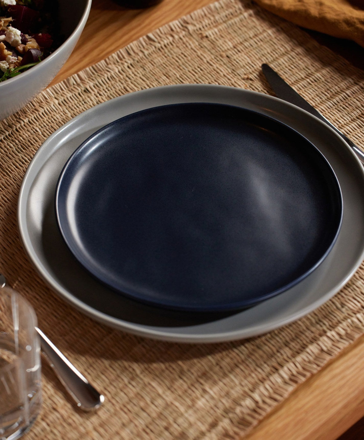 Dinnerware Set by Fable Home, shown in Midnight Blue.