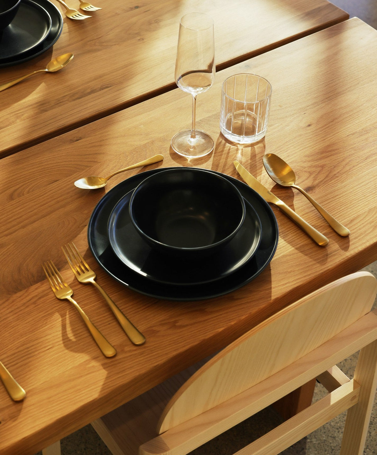 Dinnerware Set by Fable Home, shown in Midnight Blue.