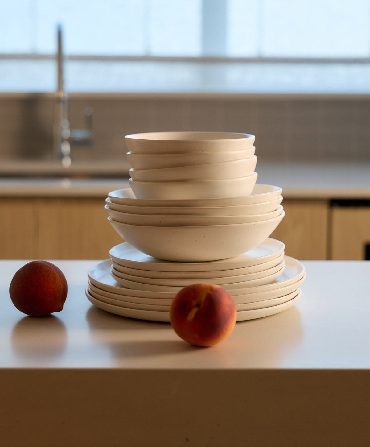 Dinnerware Set by Fable Home, shown in Speckled White.