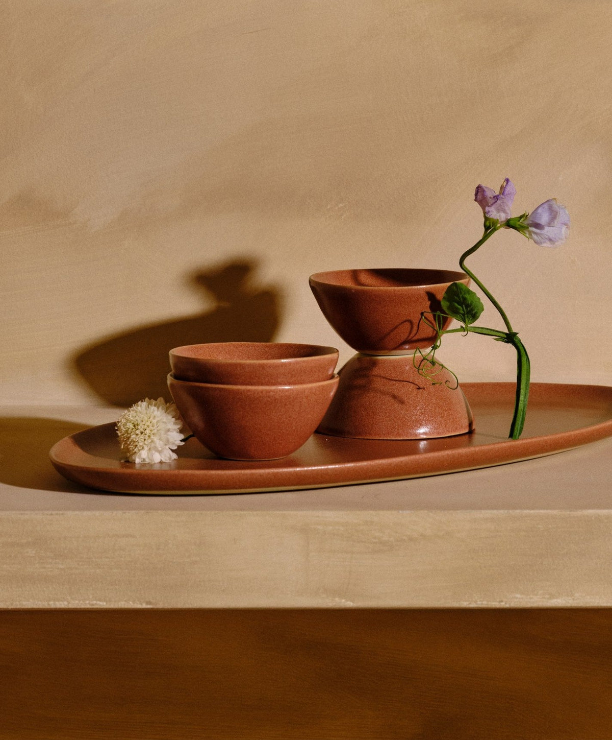 Serving Platter Set by Fable Home, shown in Canyon Clay.