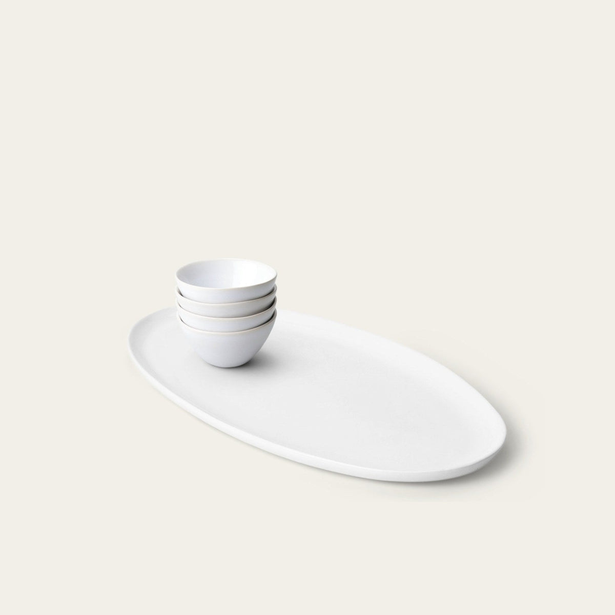 Serving Platter Set by Fable Home, shown in Pearl White.