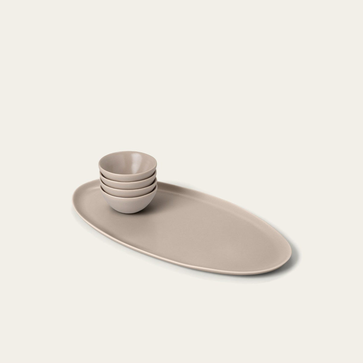 Serving Platter Set by Fable Home, shown in Desert Taupe.
