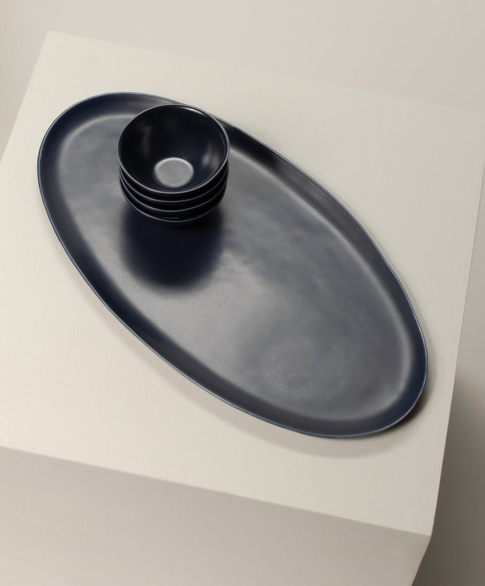 Serving Platter Set by Fable Home, shown in Midnight Blue.