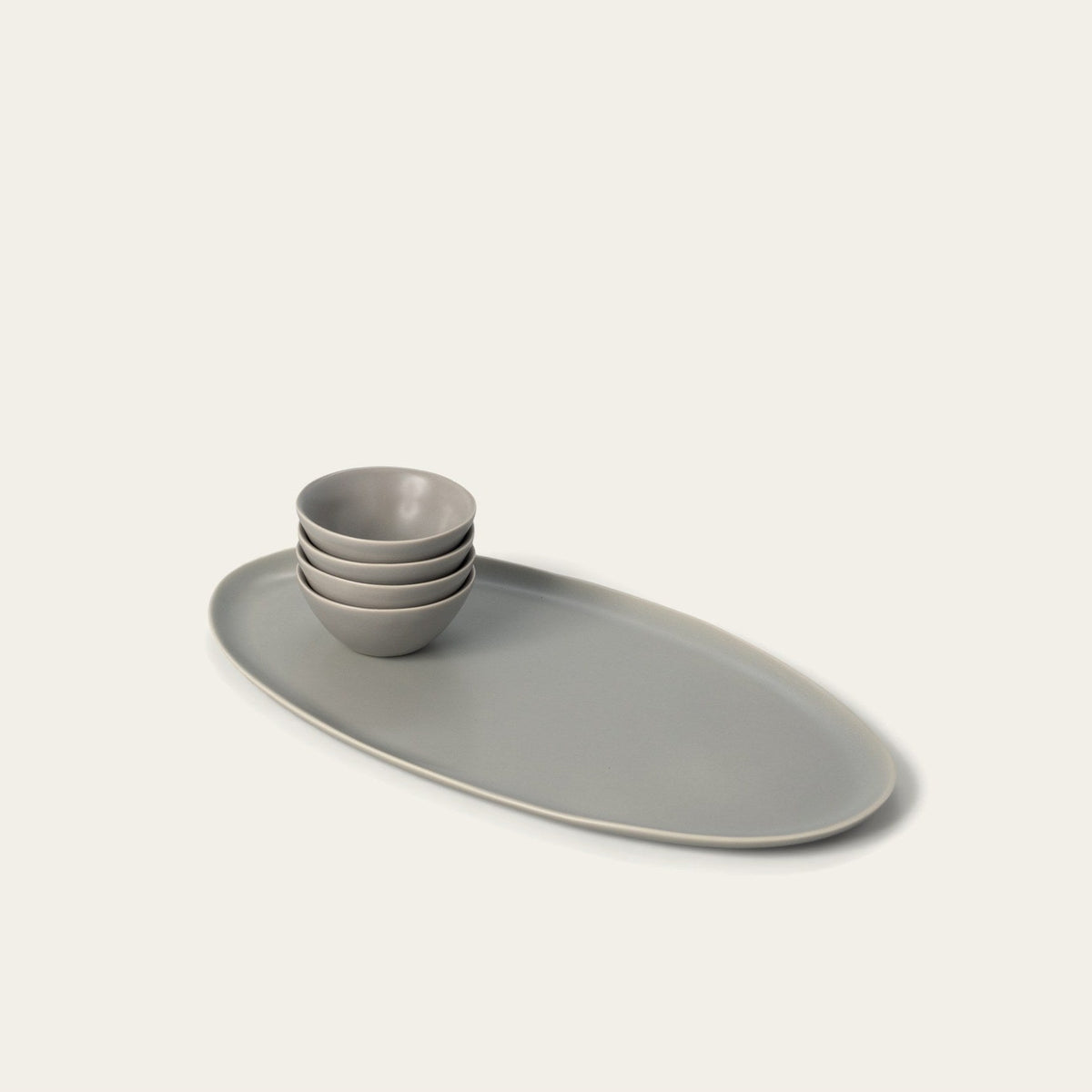Serving Platter Set by Fable Home, shown in Dove Gray.