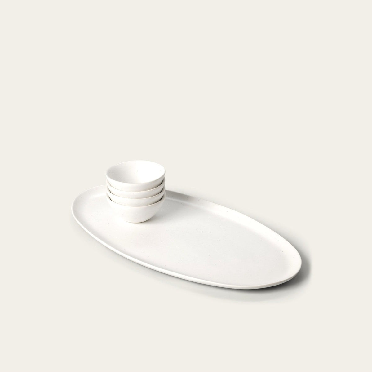 Serving Platter Set by Fable Home, shown in Speckled White.