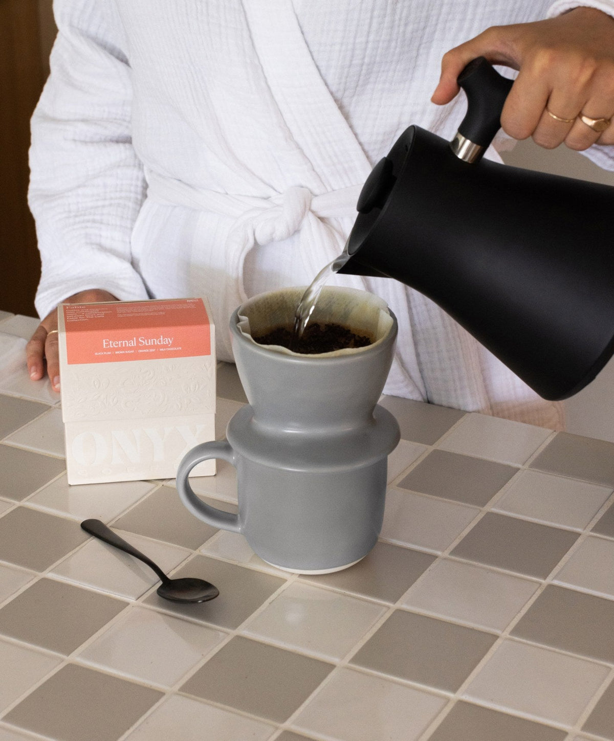 Coffee Dripper by Fable Home, shown in Dove Gray.