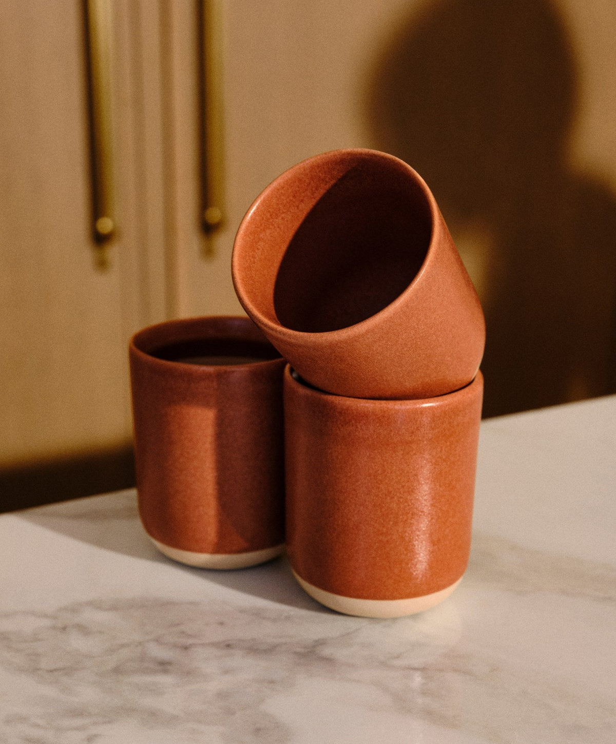 Cappuccino Cups by Fable Home, shown in Canyon Clay.
