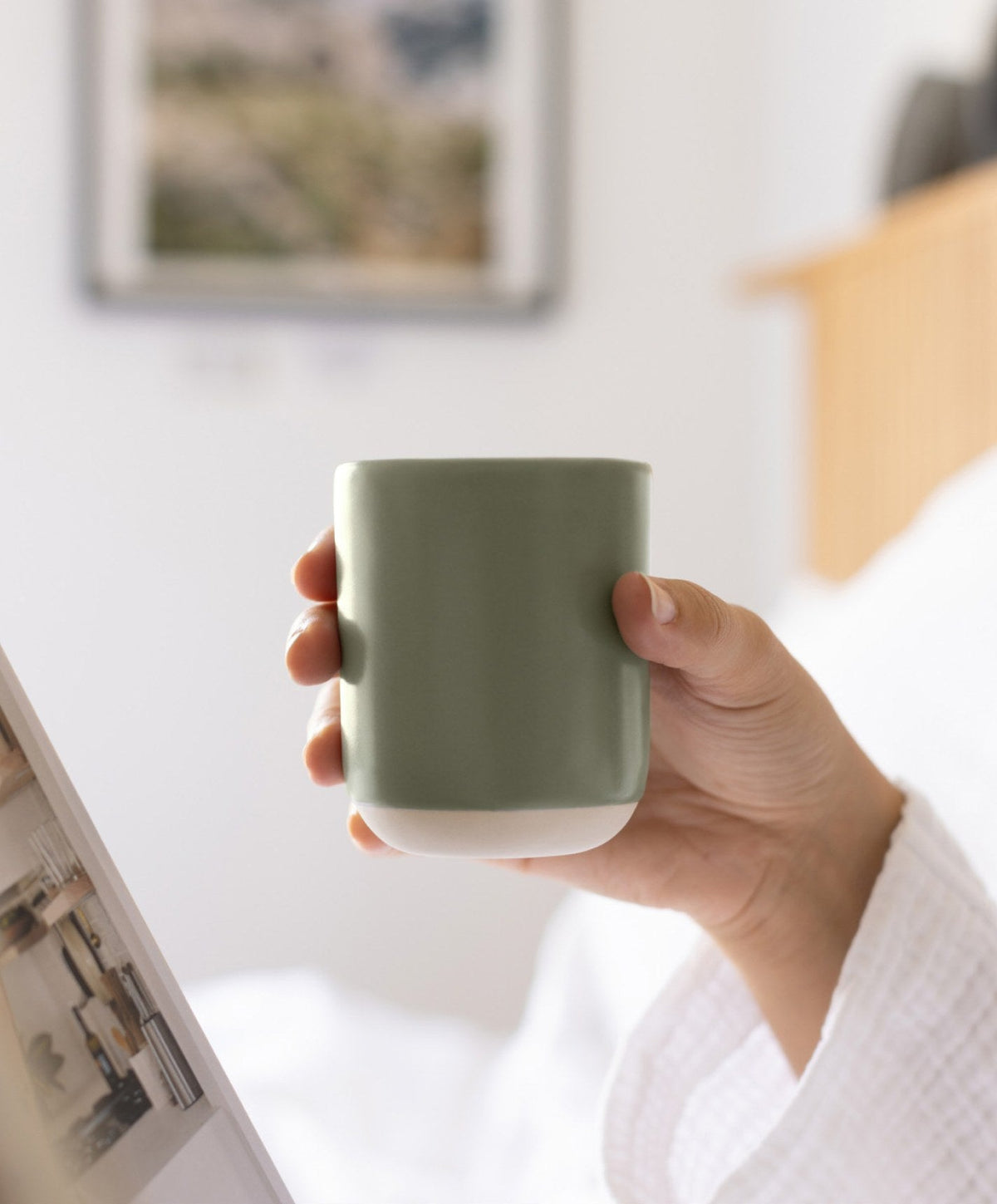 Cappuccino Cups by Fable Home, shown in Beachgrass Green.
