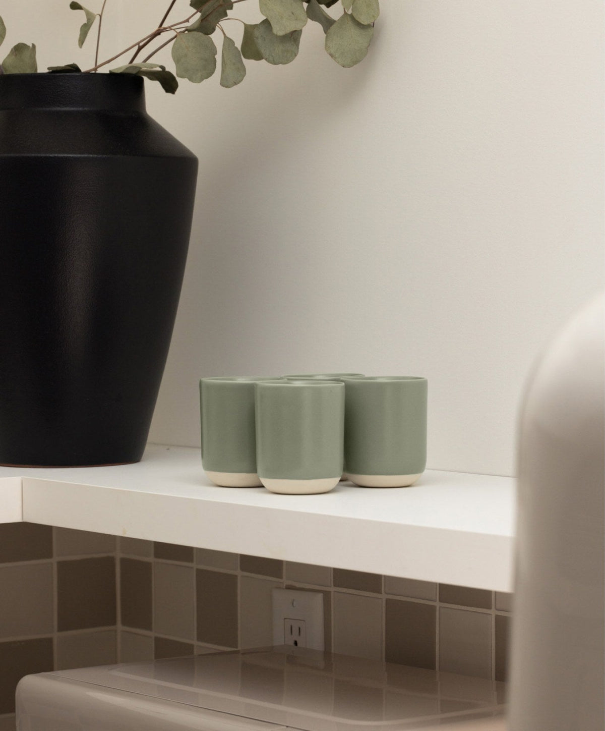 Cappuccino Cups by Fable Home, shown in Beachgrass Green.