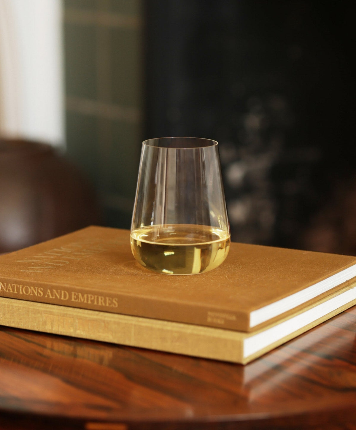 Stemless Wine Glasses by Fable Home, shown in Clear.