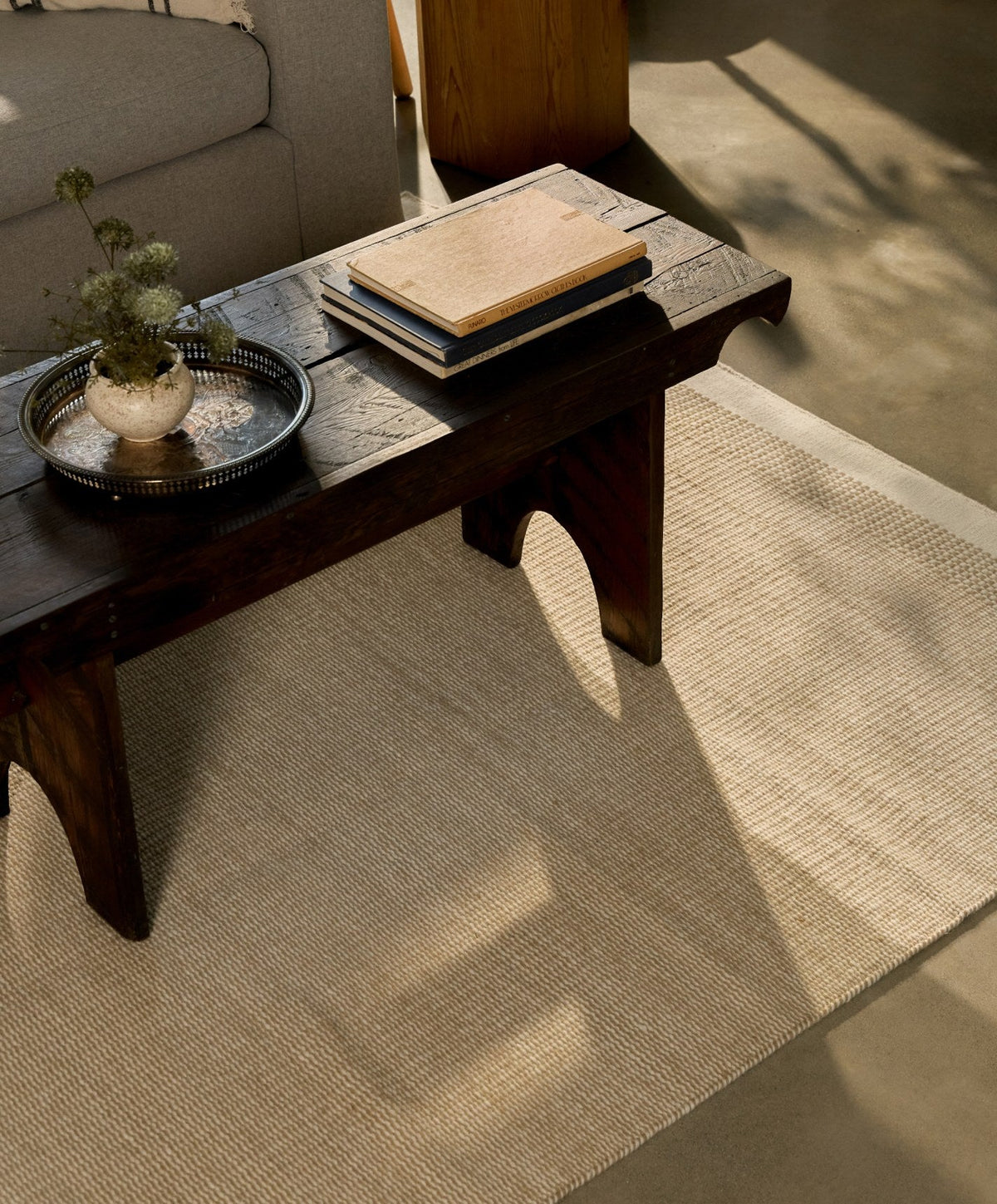 Linear Wool Rug by Fable Home, shown in Coastal Cream.