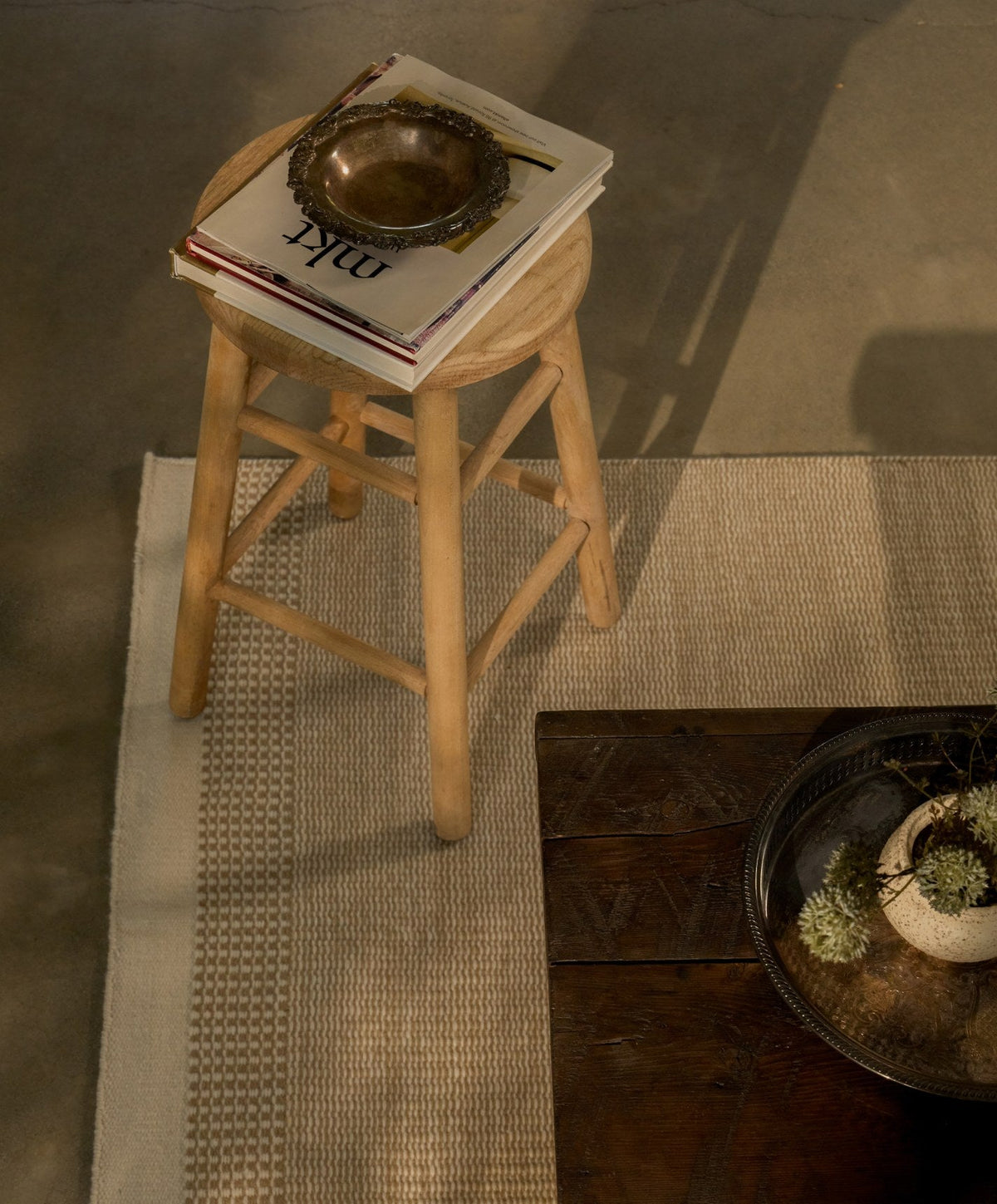 Linear Wool Rug by Fable Home, shown in Coastal Cream.