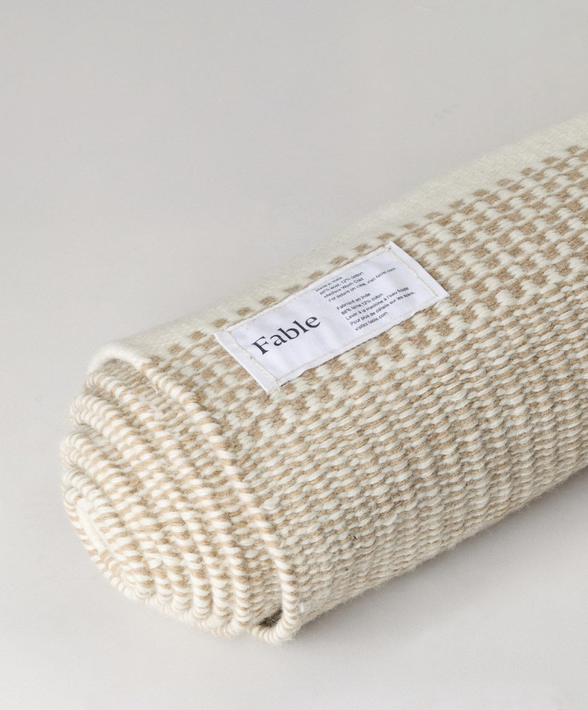 Linear Wool Rug by Fable Home, shown in Coastal Cream.