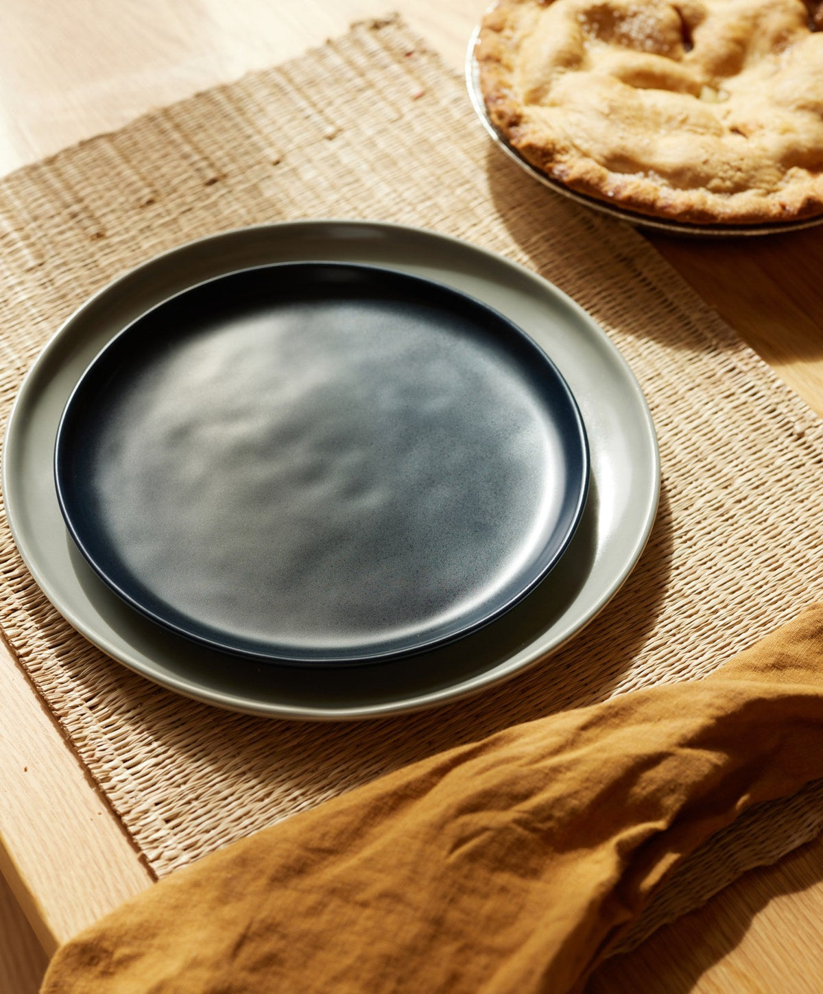 Salad Plates by Fable Home, shown in Midnight Blue.