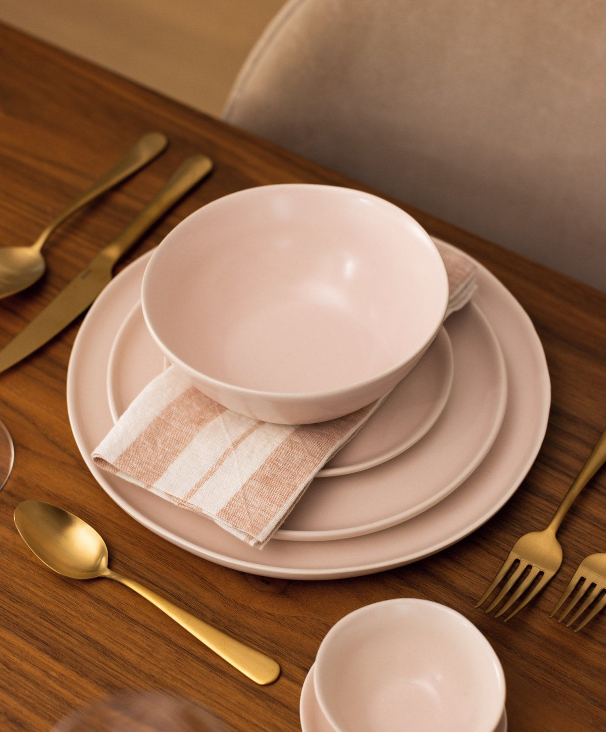 Salad Plates by Fable Home, shown in Blush Pink.