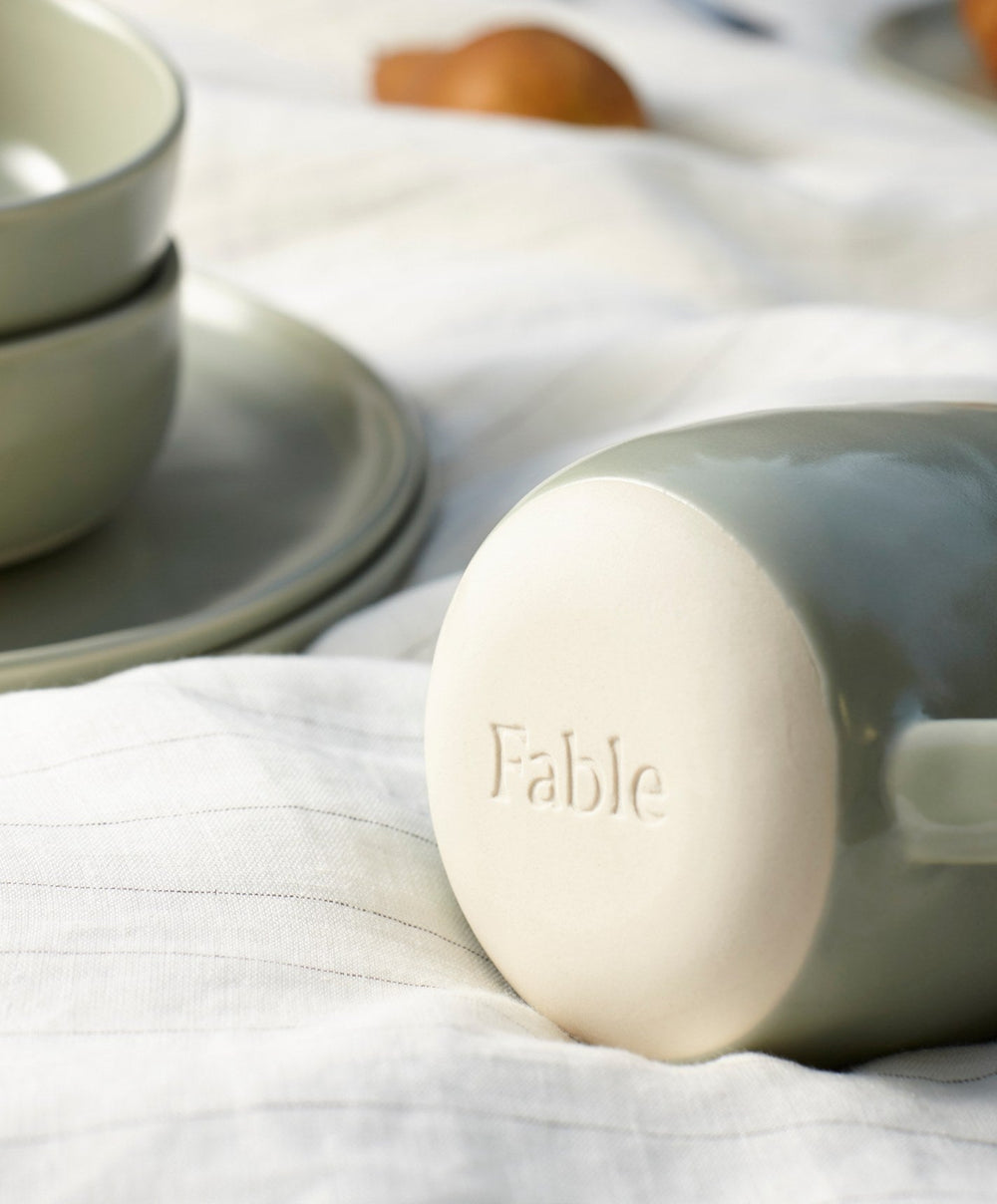 Mugs by Fable Home, shown in Beachgrass Green.