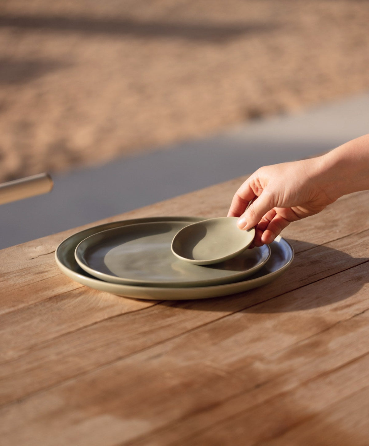 Dinner Plates by Fable Home, shown in Beachgrass Green.