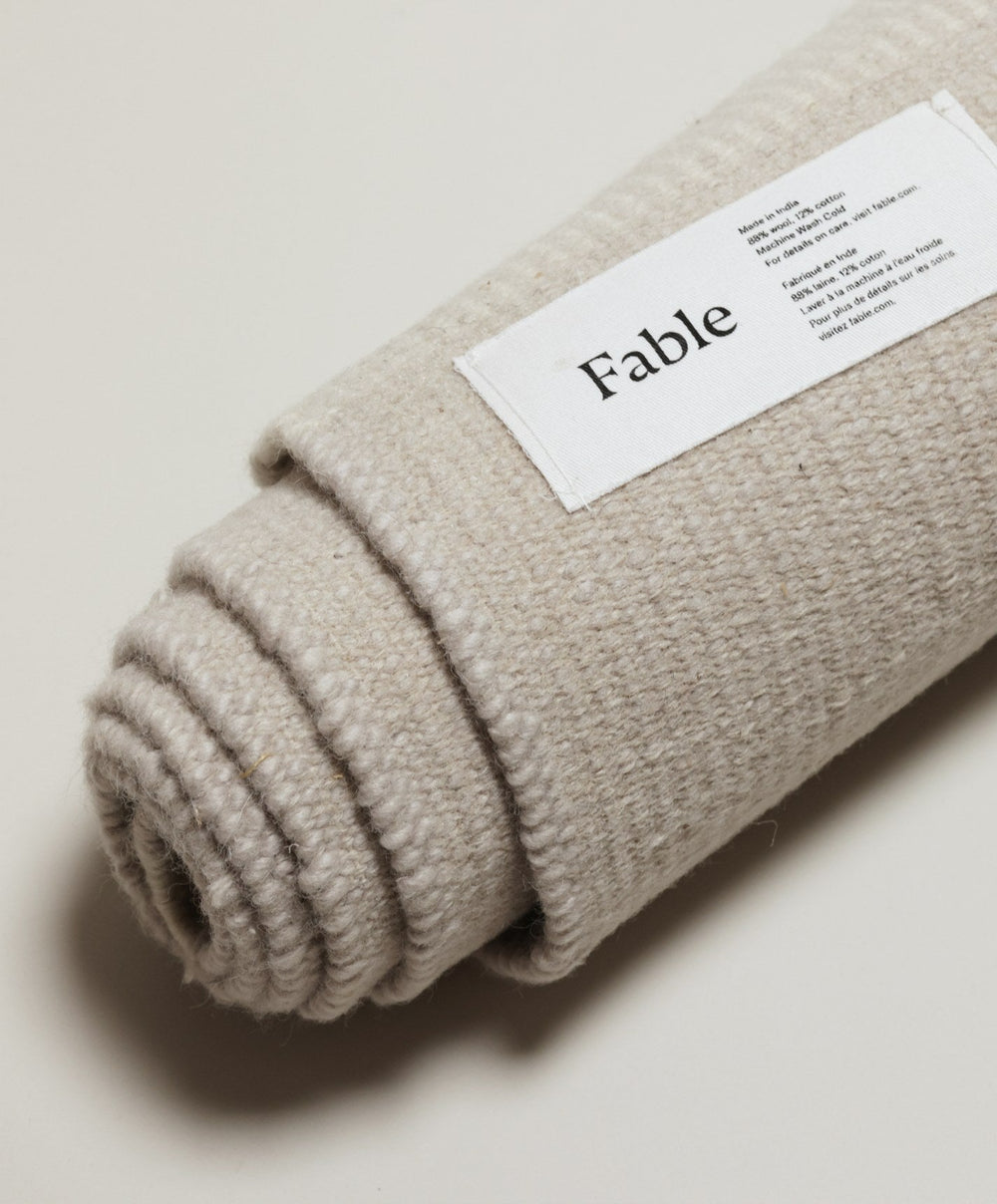 Wool Rug by Fable Home, shown in Dune Gray.