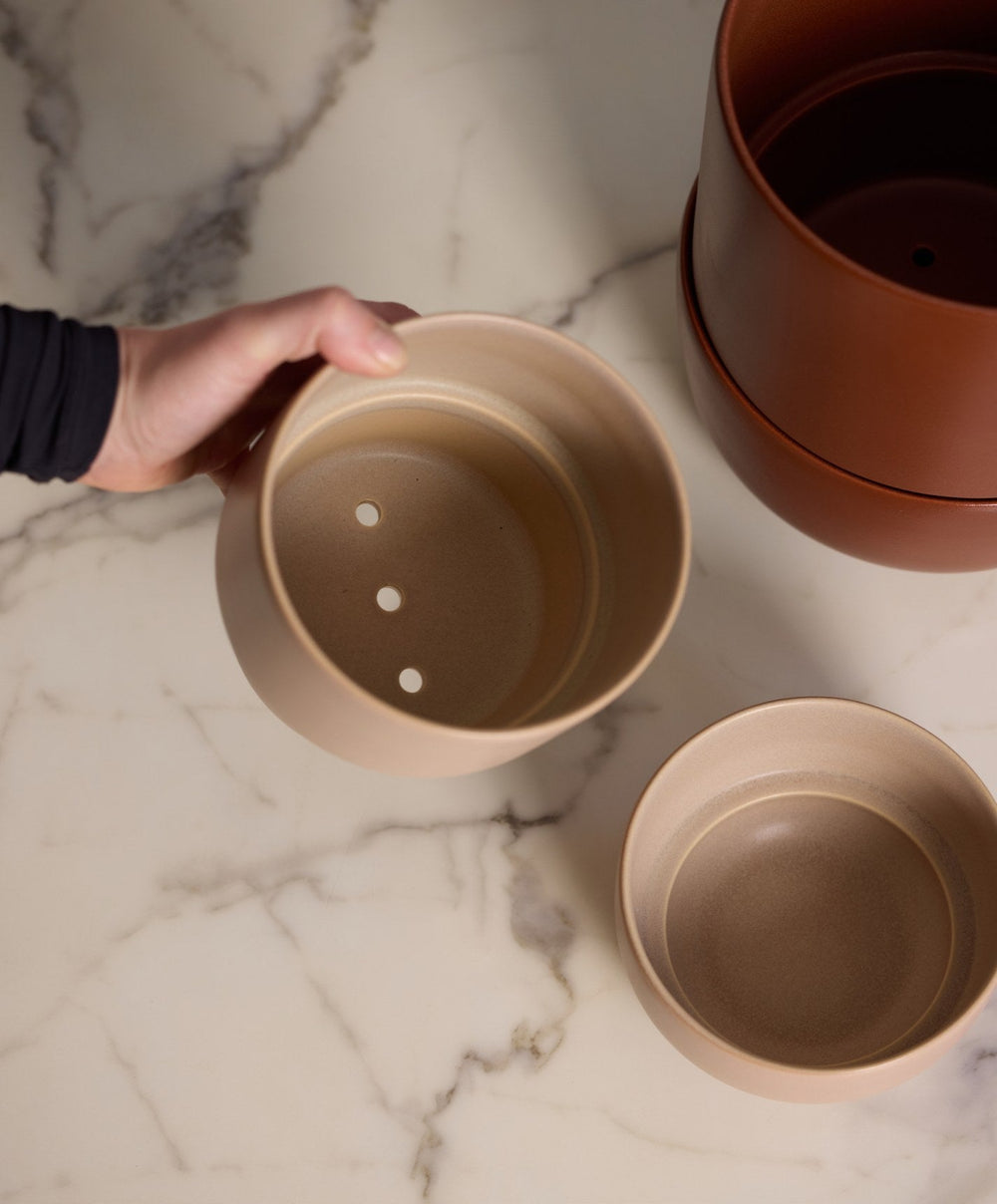 Large Planter by Fable Home, shown in Shoreline Sand.