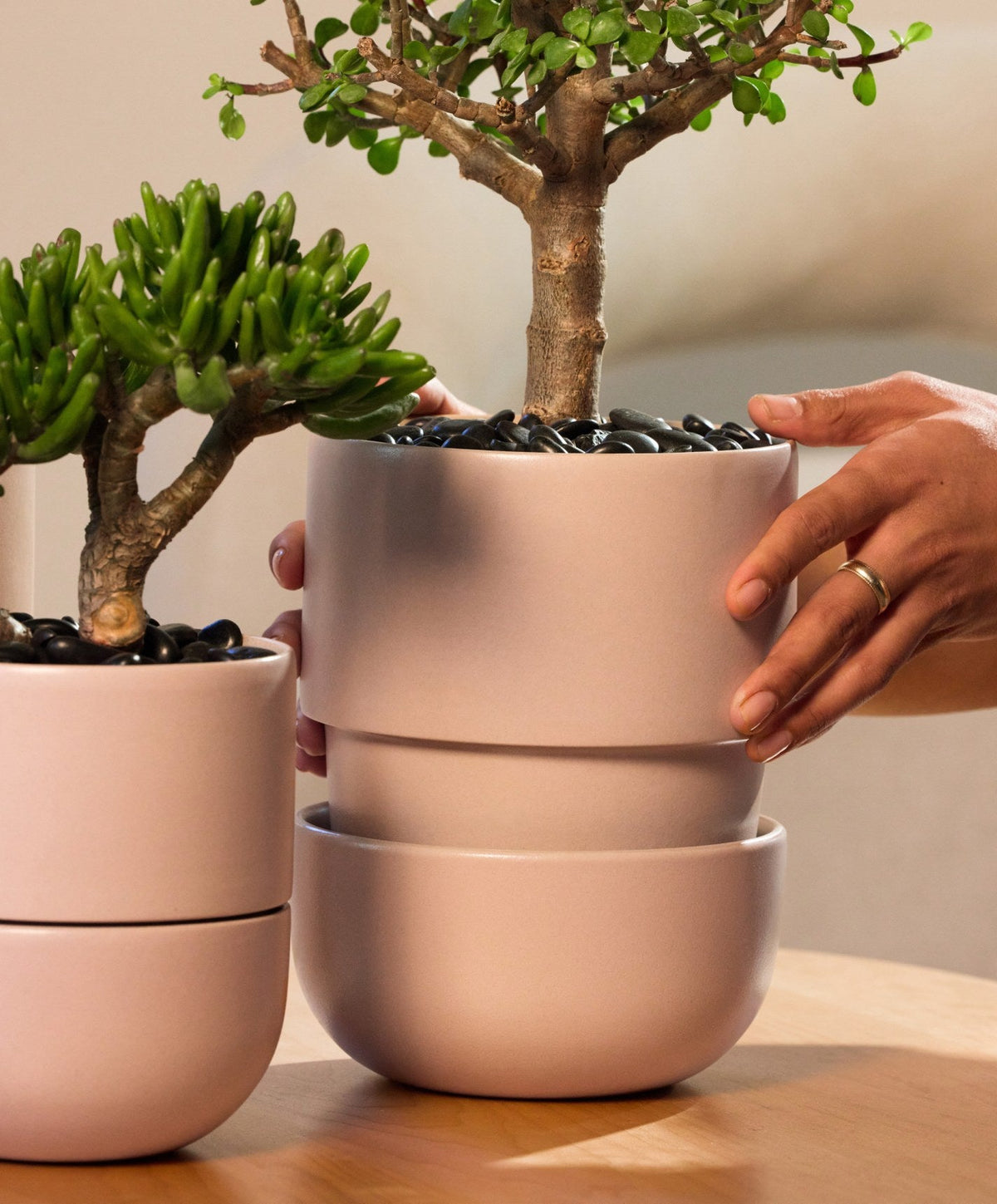 Large Planter by Fable Home, shown in Shoreline Sand.
