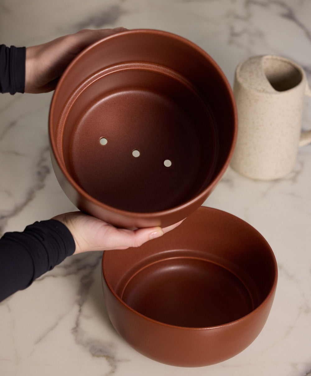 Large Planter by Fable Home, shown in Burnt Sienna.