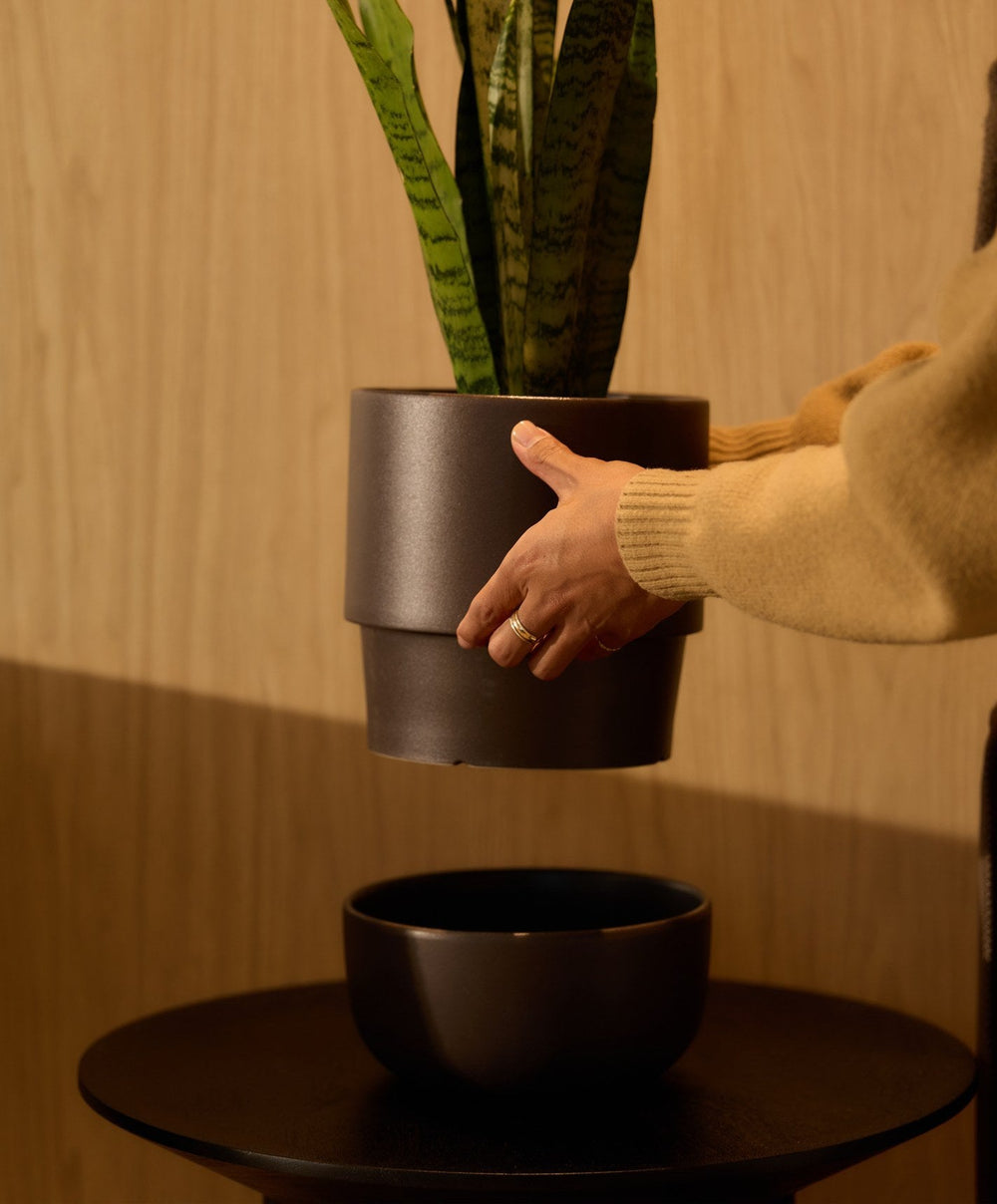 Large Planter by Fable Home, shown in Granite Gray.